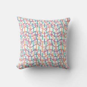 Abstract Half Circles Mod Op Fusion Art Pattern Cushion