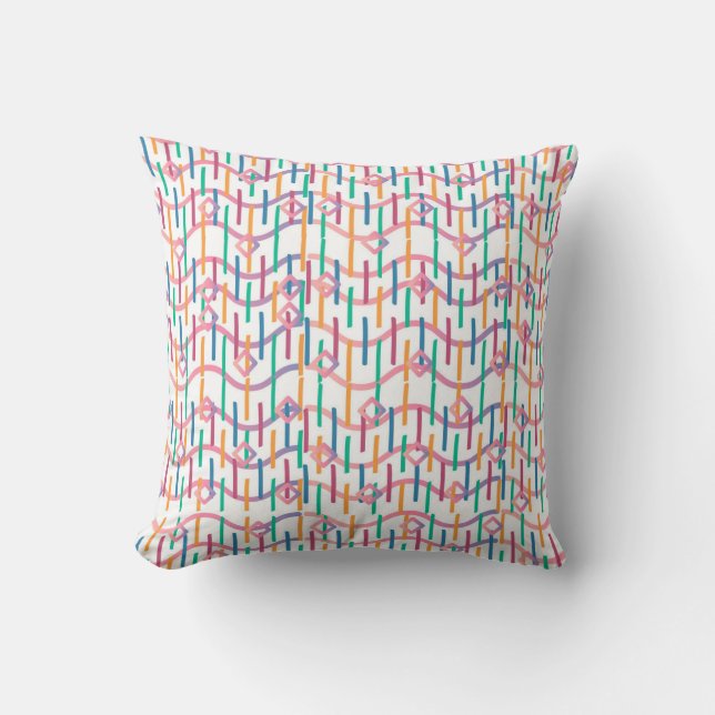 Abstract Half Circles Mod Op Fusion Art Pattern Cushion (Front)