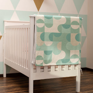 Abstract Half Circles Mod Op Fusion Art Pattern Fl Fleece Blanket