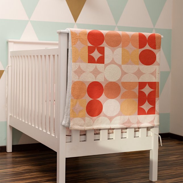 Abstract Half Circles Mod Op Fusion Art Pattern Fleece Blanket (Creator Uploaded)