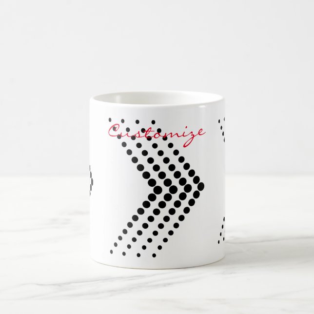 Abstract Half-tone Circle Zigzag Chevron Coffee Mug (Center)