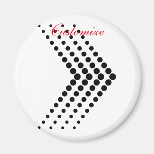 Abstract Half-tone Circle Zigzag Chevron Magnet