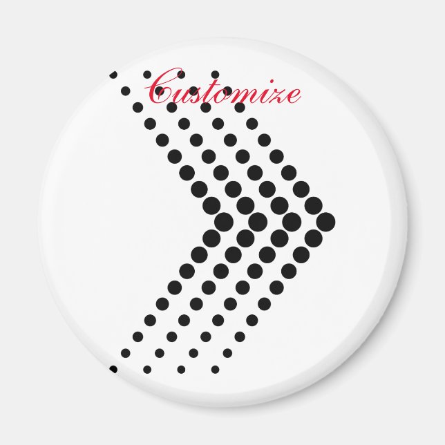 Abstract Half-tone Circle Zigzag Chevron Magnet (Front)