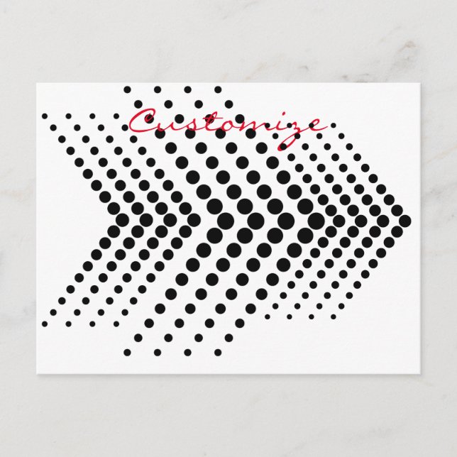 Abstract Half-tone Circle Zigzag  Chevron Postcard (Front)