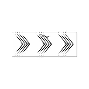 Abstract Half-tone Circle Zigzag Chevron Rubber Stamp