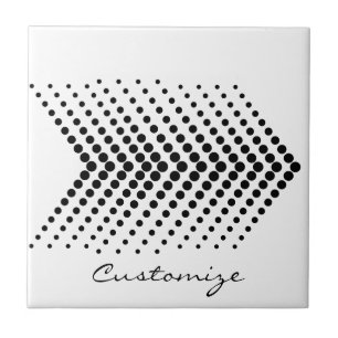 Abstract Half-tone Circle Zigzag Chevrons Ceramic Tile