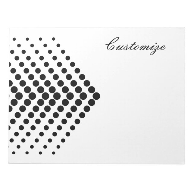 Abstract Half-tone Circle Zigzag  Notepad (Front)
