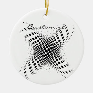 Abstract Half-tone Circles X Thunder_Cove Ceramic Ornament