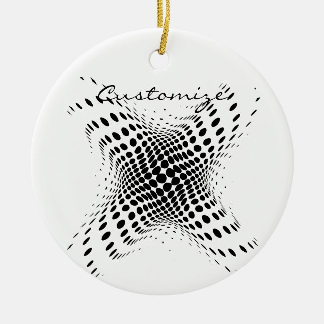 Abstract Half-tone Circles X Thunder_Cove Ceramic Ornament (Front)