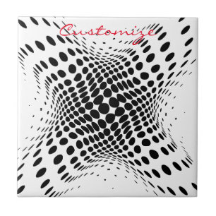 Abstract Half-tone Circles X Thunder_Cove Ceramic Tile