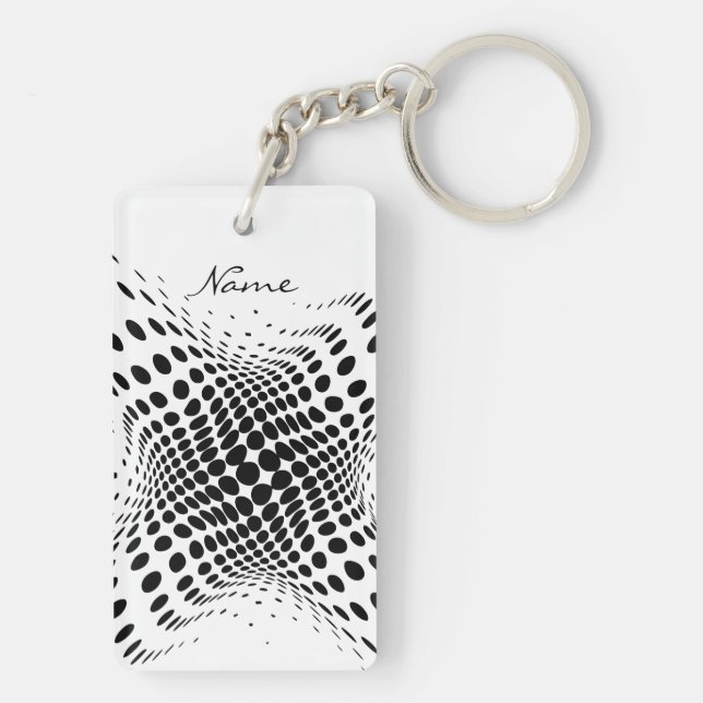 Abstract Half-tone Circles X Thunder_Cove Key Ring (Back)
