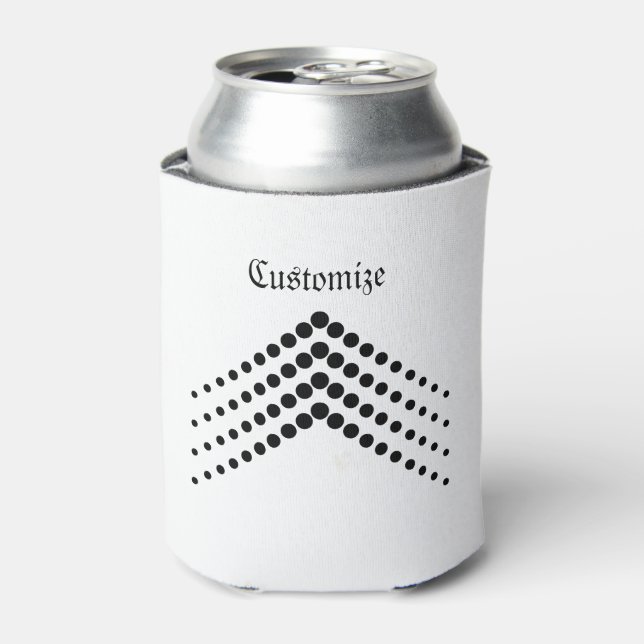 Abstract Half-tone Circles Zigzag  Chevron Can Cooler (Can Front)