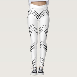 Abstract Half-tone Pulsating Circle Chevrons Leggings