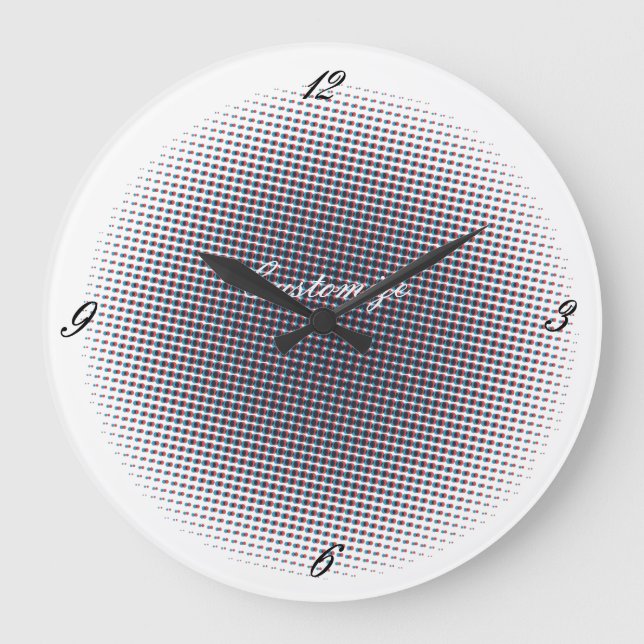 Abstract Half-tone Pulsating Circle Thunder_Cove Large Clock (Front)