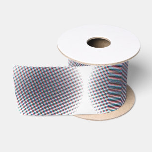 Abstract Half-tone Pulsating Circle Thunder_Cove Satin Ribbon