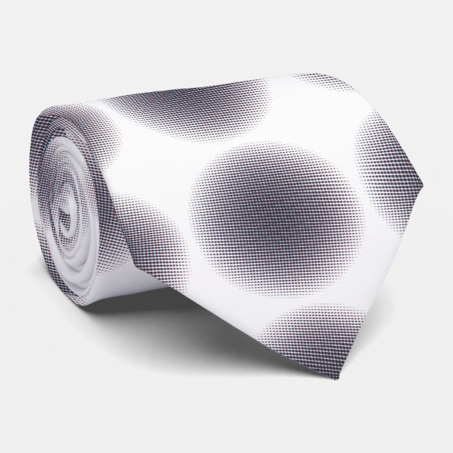 Abstract Half-tone Pulsating Circle Thunder_Cove Tie (Rolled)