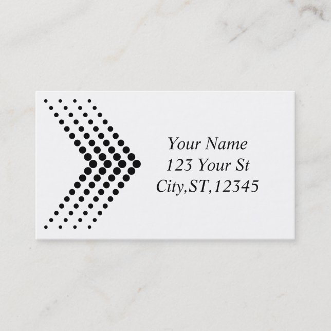 Abstract Half-tone Pulsating Circle Zigzag Chevron Business Card (Front)
