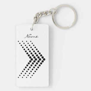 Abstract Half-tone Pulsating Circle Zigzag Chevron Key Ring