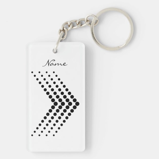 Abstract Half-tone Pulsating Circle Zigzag Chevron Key Ring (Back)