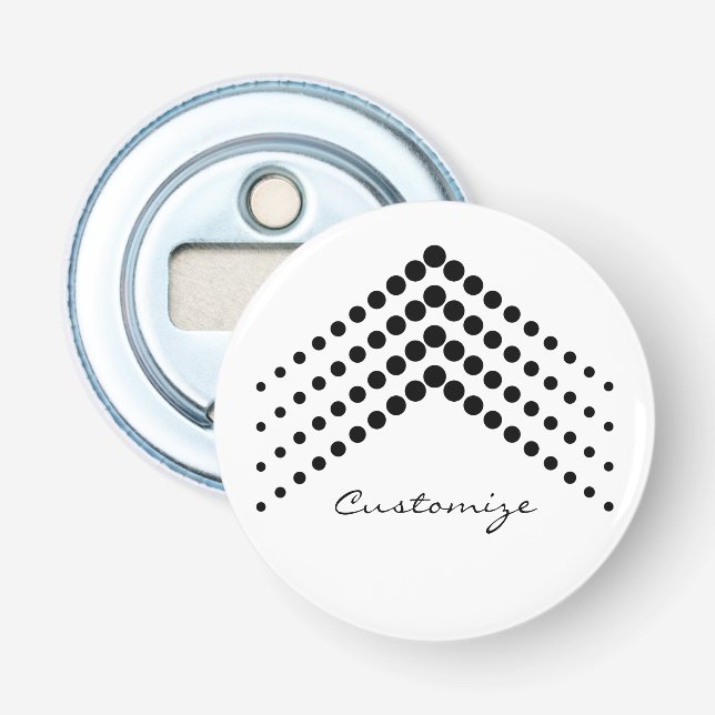 Abstract Half-tone Zigzag Circles Thunder_Cove Bottle Opener (Front)