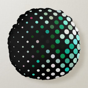 Abstract halftone background pattern. Geometric co Round Cushion