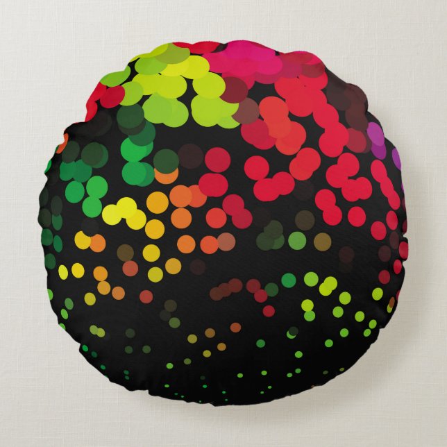 Abstract halftone background pattern. Geometric co Round Cushion (Front)