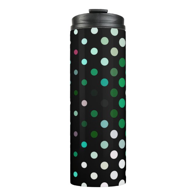Abstract halftone background pattern. Geometric co Thermal Tumbler (Front)