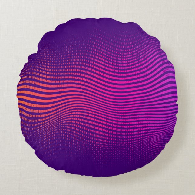 Abstract halftone gradient. vibrant background, wi round cushion (Front)