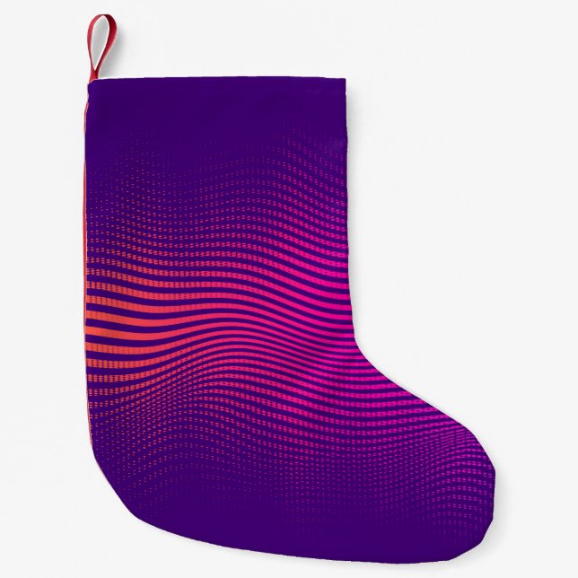 Abstract halftone gradient. vibrant background, wi small christmas stocking (Front)