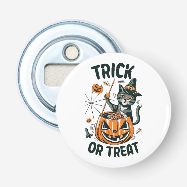 Abstract Halloween Cat Bottle Opener (Front)