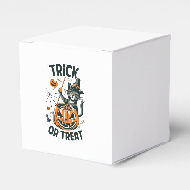 Abstract Halloween Cat Favour Box (Front Side)