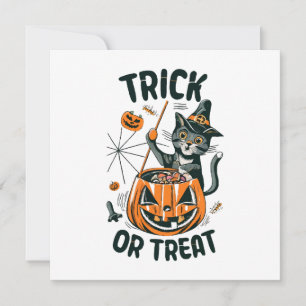 Abstract Halloween Cat Invitation
