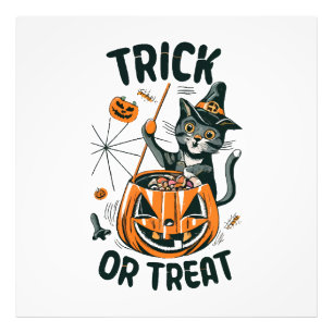 Abstract Halloween Cat Photo Print
