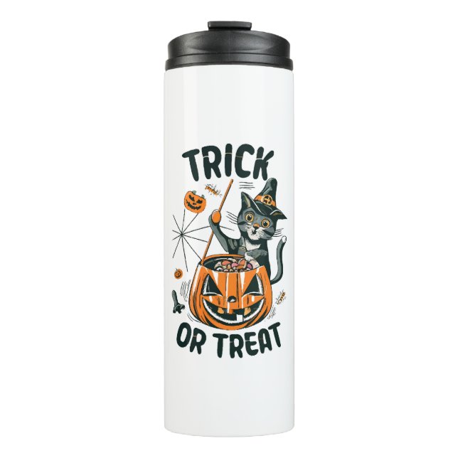 Abstract Halloween Cat Thermal Tumbler (Front)