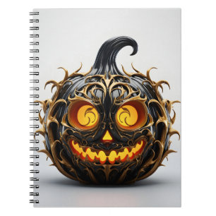 Abstract Halloween Elegant Black Pumpkin Notebook