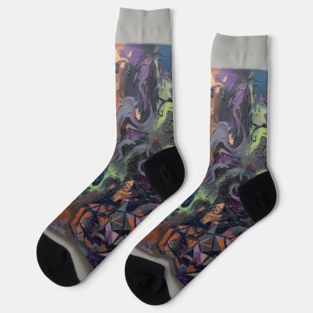 Abstract Halloween  Socks (Left)