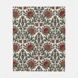 abstract hand block ajrakh print background design fleece blanket