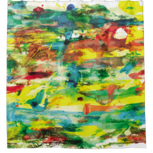 abstract hand draw oil painting composition. colo shower curtain