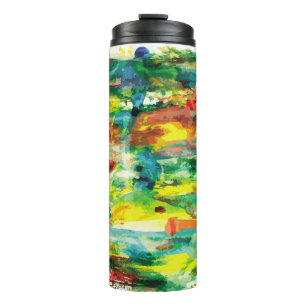 abstract hand draw oil painting composition. colo thermal tumbler