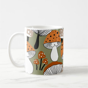 Abstract Hand Drawing Colourful Mushrooms Repeatin Coffee Mug