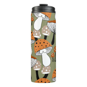 Abstract Hand Drawing Colourful Mushrooms Repeatin Thermal Tumbler