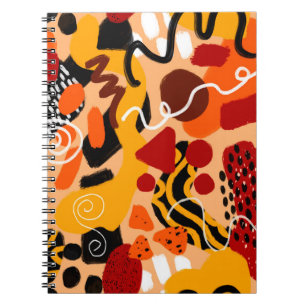Abstract Hand Drawing Geometric Shapes Brush Strok Notebook