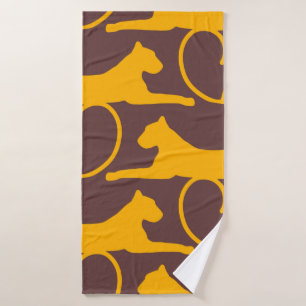 Abstract Hand Drawing Leopard Cheetah Panther Cat  Bath Towel