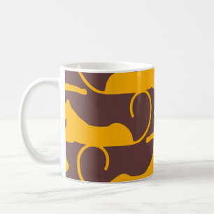 Abstract Hand Drawing Leopard Cheetah Panther Cat Coffee Mug