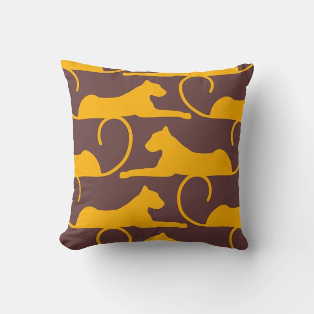 Abstract Hand Drawing Leopard Cheetah Panther Cat  Cushion (Front)