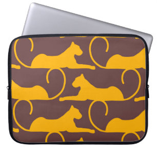 Abstract Hand Drawing Leopard Cheetah Panther Cat  Laptop Sleeve