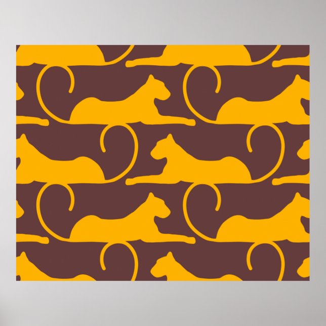 Abstract Hand Drawing Leopard Cheetah Panther Cat  Poster (Front)