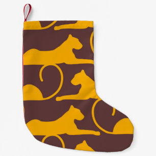 Abstract Hand Drawing Leopard Cheetah Panther Cat Small Christmas Stocking