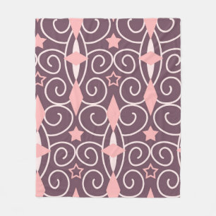 Abstract Hand Drawing Ornamental Geometric Shapes Fleece Blanket