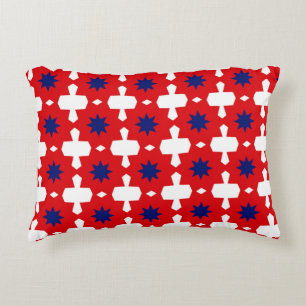 Abstract Hand Drawing Retro 70s Geometric Tile Cer Decorative Cushion